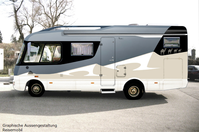 Graphische Aussengestaltung
  Reisemobil